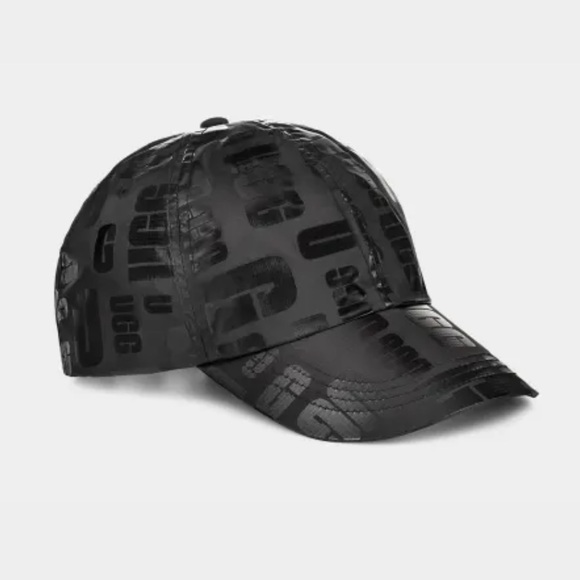 UGG Nylon Black Scatter Graphic Snap Back Baseball Cap, Unisex OSFM - Picture 2 of 3